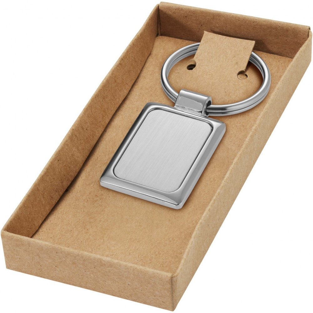 Logo trade promotional item photo of: Sergio rectangular metal keychain