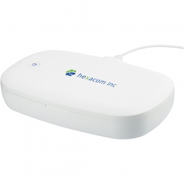 Logo trade promotional products picture of: Capsule UV smartphone sanitizer with 5W wireless charging pad