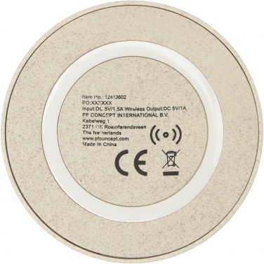 Logotrade promotional items photo of: Naka 5W wheat straw wireless charging pad