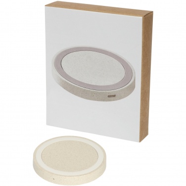 Logo trade promotional giveaway photo of: Naka 5W wheat straw wireless charging pad