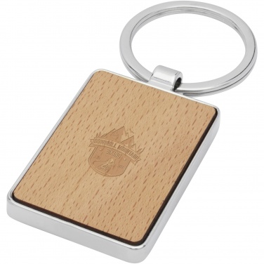Logo trade promotional merchandise image of: Mauro beech wood rectangular keychain
