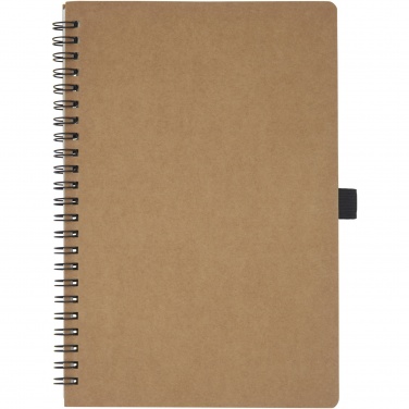Logo trade promotional gift photo of: Cobble A5 wire-o recycled cardboard notebook with stone paper