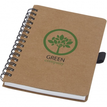 Logo trade promotional giveaways picture of: Cobble A6 wire-o recycled cardboard notebook with stone paper