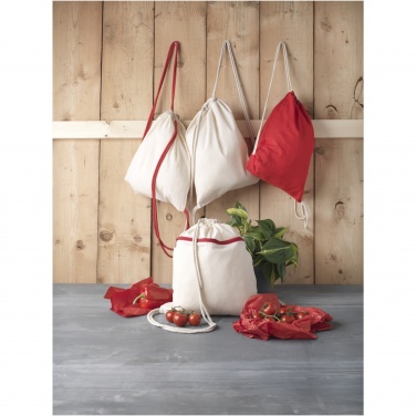 Logo trade corporate gifts picture of: Oregon 140 g/m² cotton drawstring bag 5L