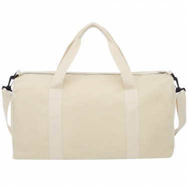 Logo trade advertising products image of: Pheebs 450 g/m² recycled cotton and polyester duffel bag 24L