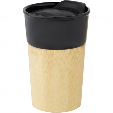 Logo trade promotional product photo of: Pereira 320 ml porcelain mug with bamboo outer wall