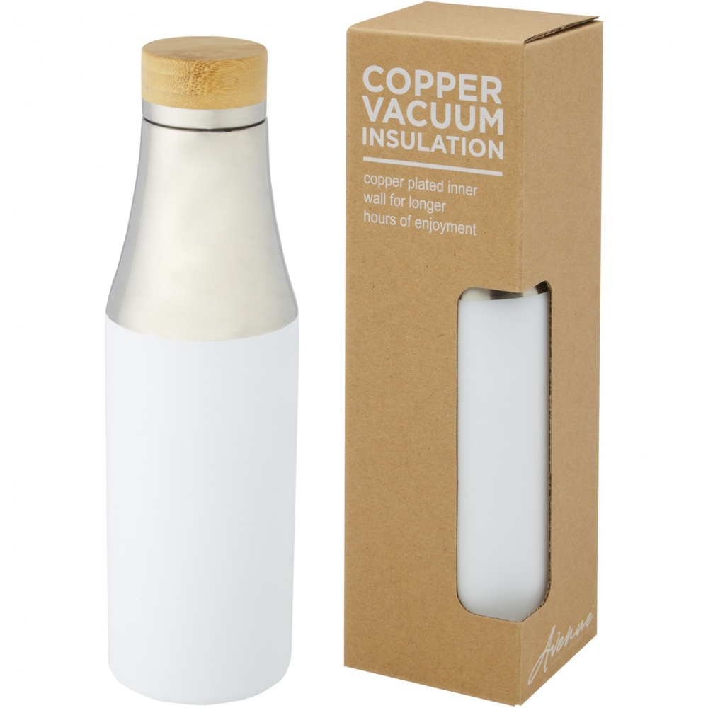 Logo trade promotional merchandise picture of: Hulan 540 ml copper vacuum insulated stainless steel bottle with bamboo lid