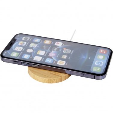 Logotrade promotional merchandise photo of: Atra 10W bamboo magnetic wireless charging pad