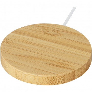 Logo trade business gift photo of: Atra 10W bamboo magnetic wireless charging pad