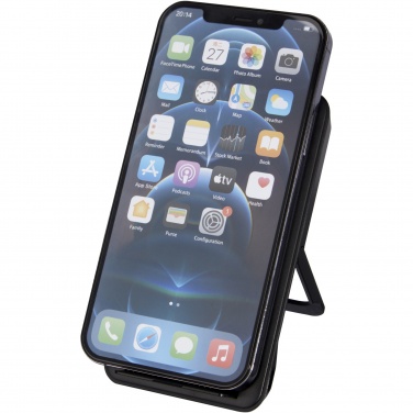Logotrade promotional product image of: Loop 10W recycled plastic wireless charging pad with phone stand