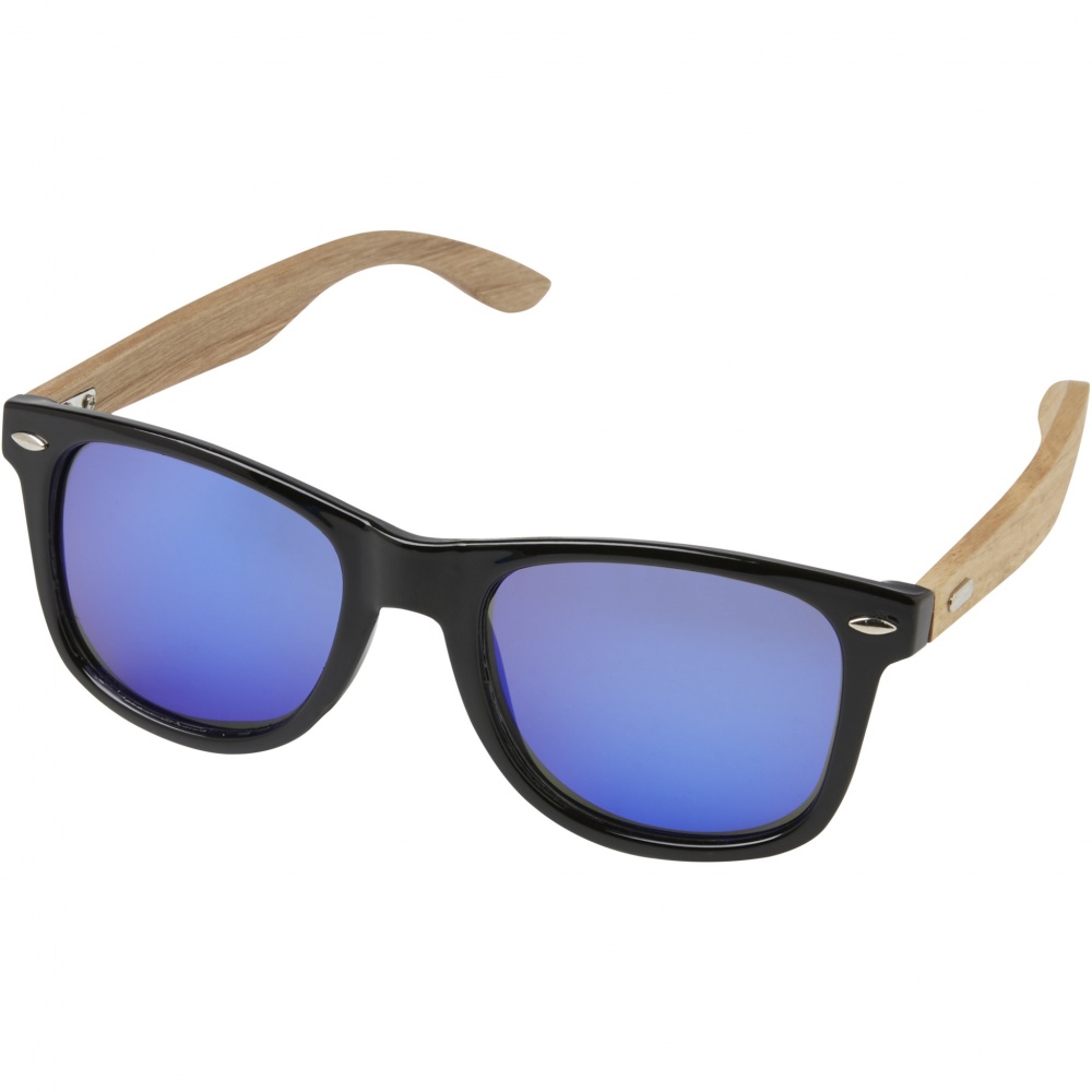 Logotrade business gift image of: Hiru rPET/wood mirrored polarized sunglasses in gift box