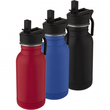 Logotrade business gift image of: Lina 400 ml stainless steel sport bottle with straw and loop