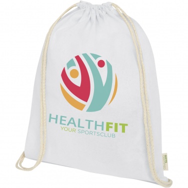 Logotrade advertising product picture of: Orissa 140 g/m² organic cotton drawstring bag 5L