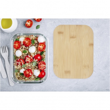 Logo trade business gift photo of: Roby glass lunch box with bamboo lid