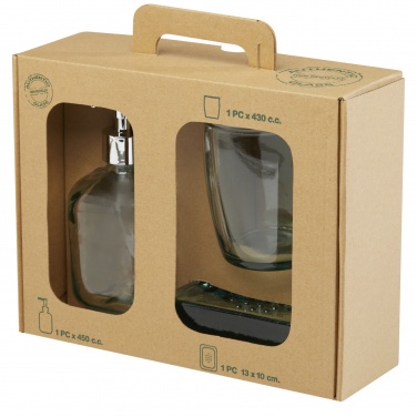 Logotrade promotional item picture of: Jabony 3-piece recycled glass bathroom set