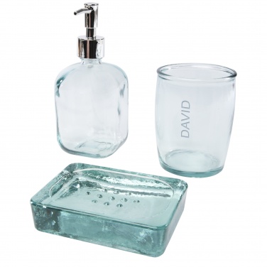 Logo trade promotional items picture of: Jabony 3-piece recycled glass bathroom set