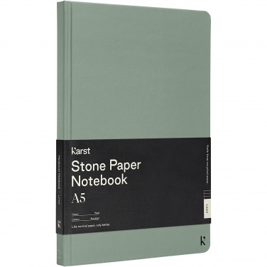 Logo trade promotional item photo of: Karst® A5 stone paper hardcover notebook - lined