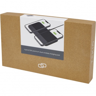 Logo trade promotional giveaways image of: Hybrid 15W premium dual wireless charging pad