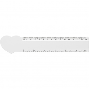 Logo trade promotional giveaways image of: Tait 15 cm heart-shaped recycled plastic ruler