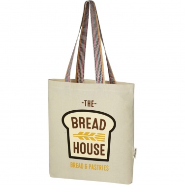 Logotrade promotional gift image of: Rainbow 180 g/m² recycled cotton tote bag 5L