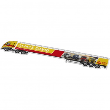 Logo trade promotional giveaway photo of: Tait 30cm lorry-shaped recycled plastic ruler