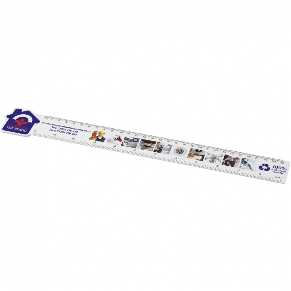 Logotrade promotional products photo of: Tait 30cm house-shaped recycled plastic ruler