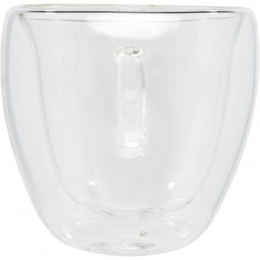 Logotrade promotional gift picture of: Manti 2-piece 100 ml double-wall glass cup with bamboo coaster 