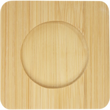 Logotrade business gifts photo of: Manti 2-piece 100 ml double-wall glass cup with bamboo coaster 