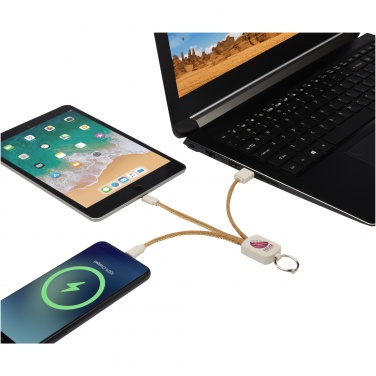 Logotrade advertising product image of: Bates wheat straw and cork 3-in-1 charging cable