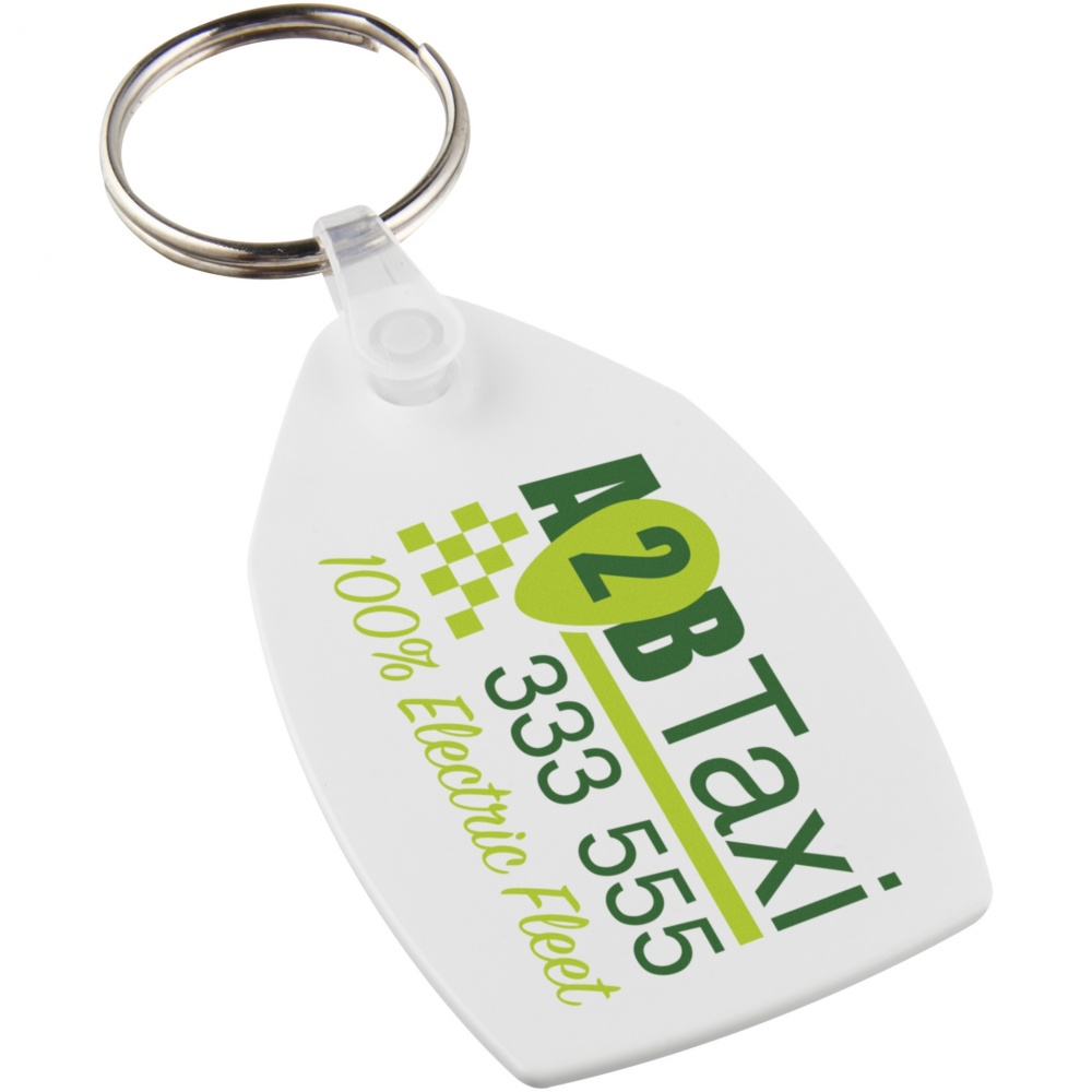 Logo trade business gift photo of: Tait rectangular-shaped recycled keychain
