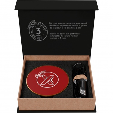 Logo trade promotional products image of: SCX.design W13 10W wooden wireless charging station