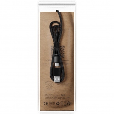 Logotrade promotional item picture of: SCX.design C40 5-in-1 rPET light-up logo charging cable and 10W charging pad