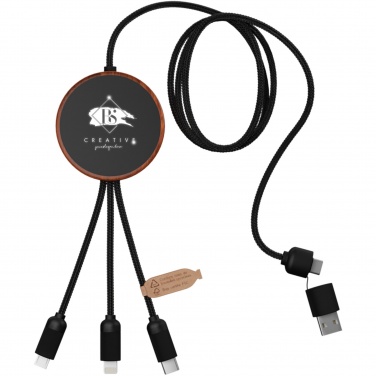 Logotrade advertising products photo of: SCX.design C40 5-in-1 rPET light-up logo charging cable and 10W charging pad