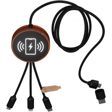Logotrade promotional items photo of: SCX.design C40 5-in-1 rPET light-up logo charging cable and 10W charging pad