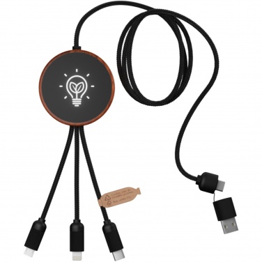 Logotrade promotional merchandise photo of: SCX.design C40 5-in-1 rPET light-up logo charging cable and 10W charging pad
