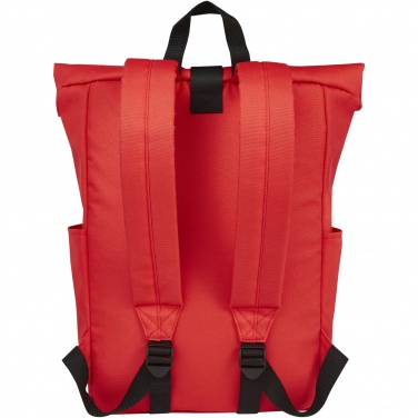 Logo trade promotional giveaways image of: Byron 15.6" GRS RPET roll-top backpack 18L