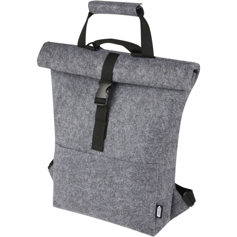 Logo trade promotional items picture of: Felta GRS recycled felt roll-top bike bag 13L
