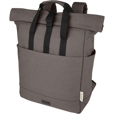 Logotrade promotional product image of: Joey 15” GRS recycled canvas rolltop laptop backpack 15L