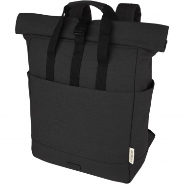 Logotrade promotional merchandise picture of: Joey 15” GRS recycled canvas rolltop laptop backpack 15L