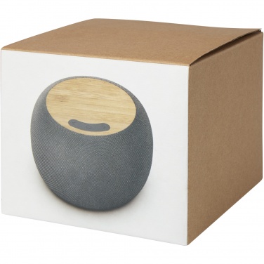Logotrade promotional item image of: Ecofiber bamboo/RPET Bluetooth® speaker and wireless charging pad