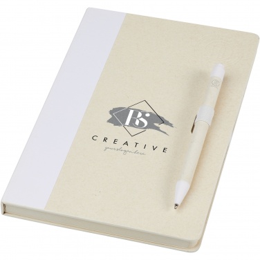 Logotrade promotional merchandise photo of: Dairy Dream A5 size reference recycled milk cartons notebook and ballpoint pen set