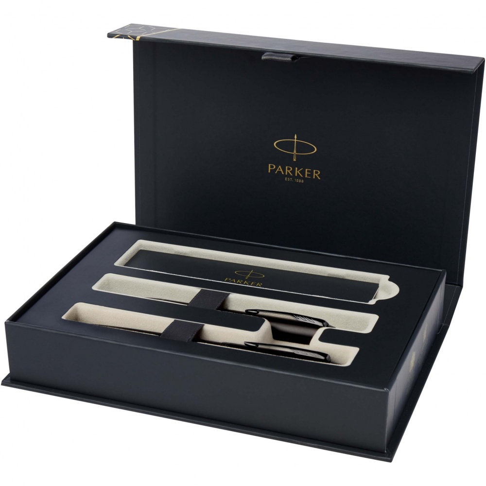 Logotrade promotional giveaway picture of: Parker IM achromatic ballpoint and rollerball pen set with gift box