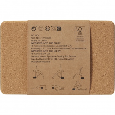 Logo trade promotional giveaways picture of: Trikona cork yoga brick