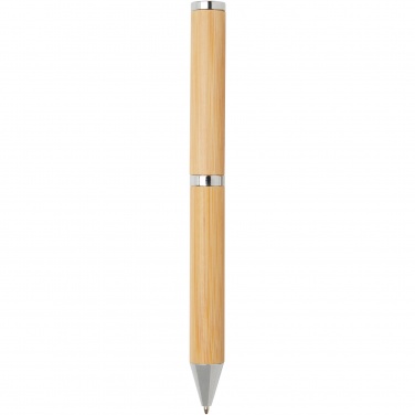 Logo trade promotional item photo of: Apolys bamboo ballpoint and rollerball pen gift set 