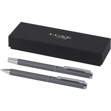Logo trade promotional product photo of: Lucetto recycled aluminium ballpoint and rollerball pen gift set