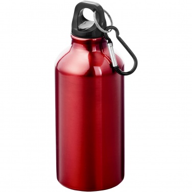 Logotrade business gifts photo of: Oregon 400 ml RCS certified recycled aluminium water bottle with carabiner