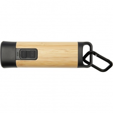 Logo trade promotional gifts picture of: Kuma bamboo/RCS recycled plastic torch with carabiner