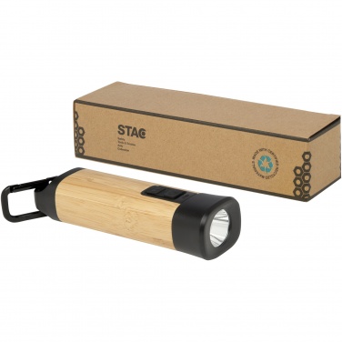 Logotrade promotional products photo of: Kuma bamboo/RCS recycled plastic torch with carabiner