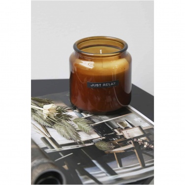 Logo trade promotional giveaway photo of: Wellmark Let's Get Cozy 650 g scented candle - cedar wood fragrance