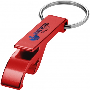 Logo trade advertising products image of: Tao RCS recycled aluminium bottle and can opener with keychain 